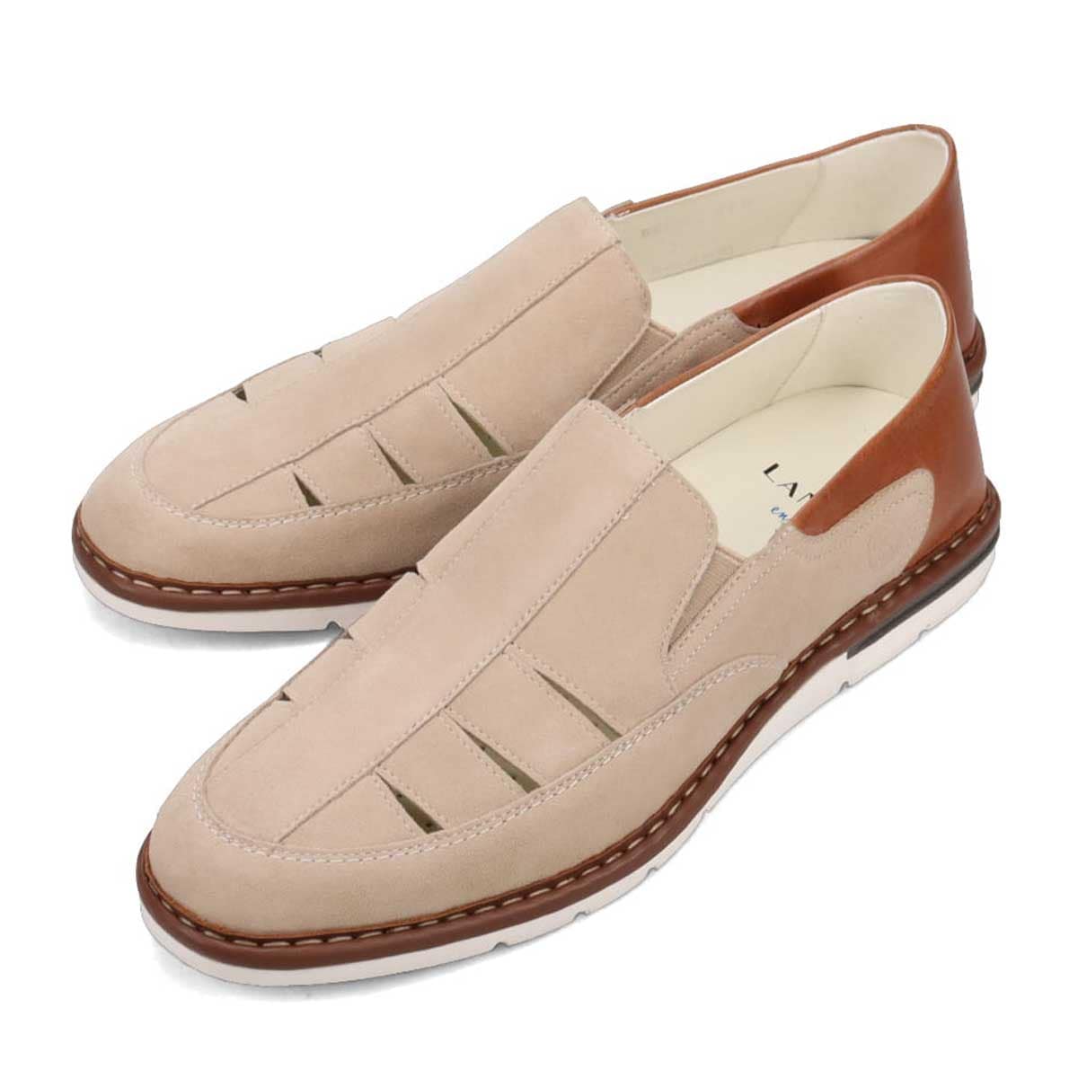 ランバンオンブルー LANVIN en Bleu スリッポンカジュアルシューズ  086534 BEIGE 25.0