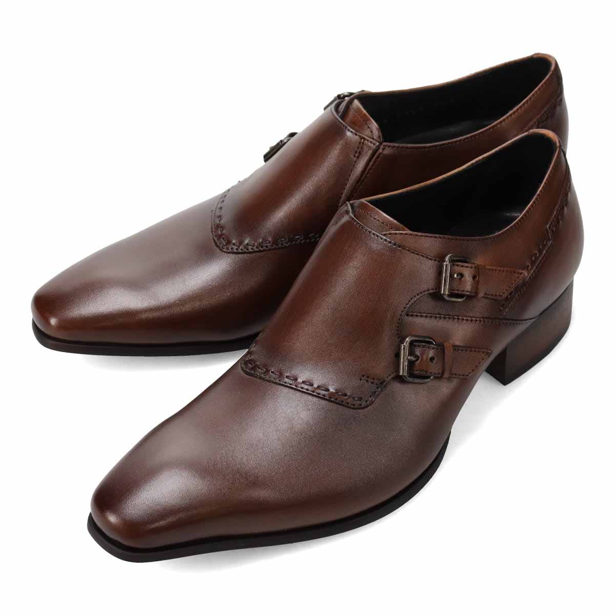 キャサリンハムネットロンドン KATHARINE HAMNETT LONDON  ロングノーズ・ダブルモンクドレスシューズ  31731 BROWN 25.0