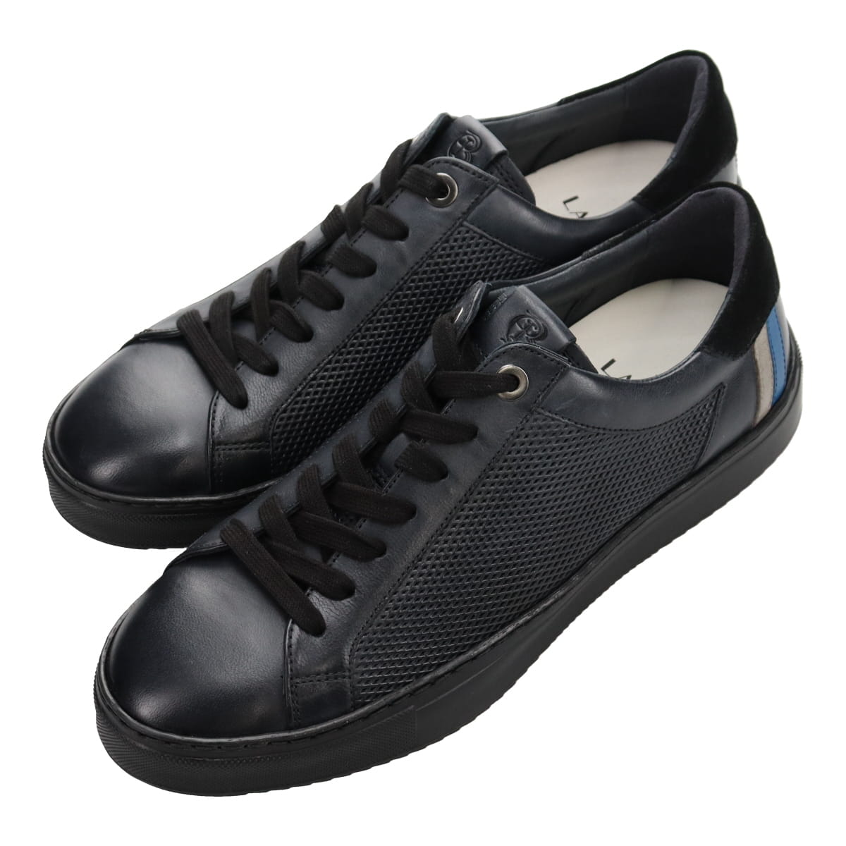 LANVIN en Bleu　パンチングＭＩＸ メッシュコートスニーカー　86473 BLACK 25.0