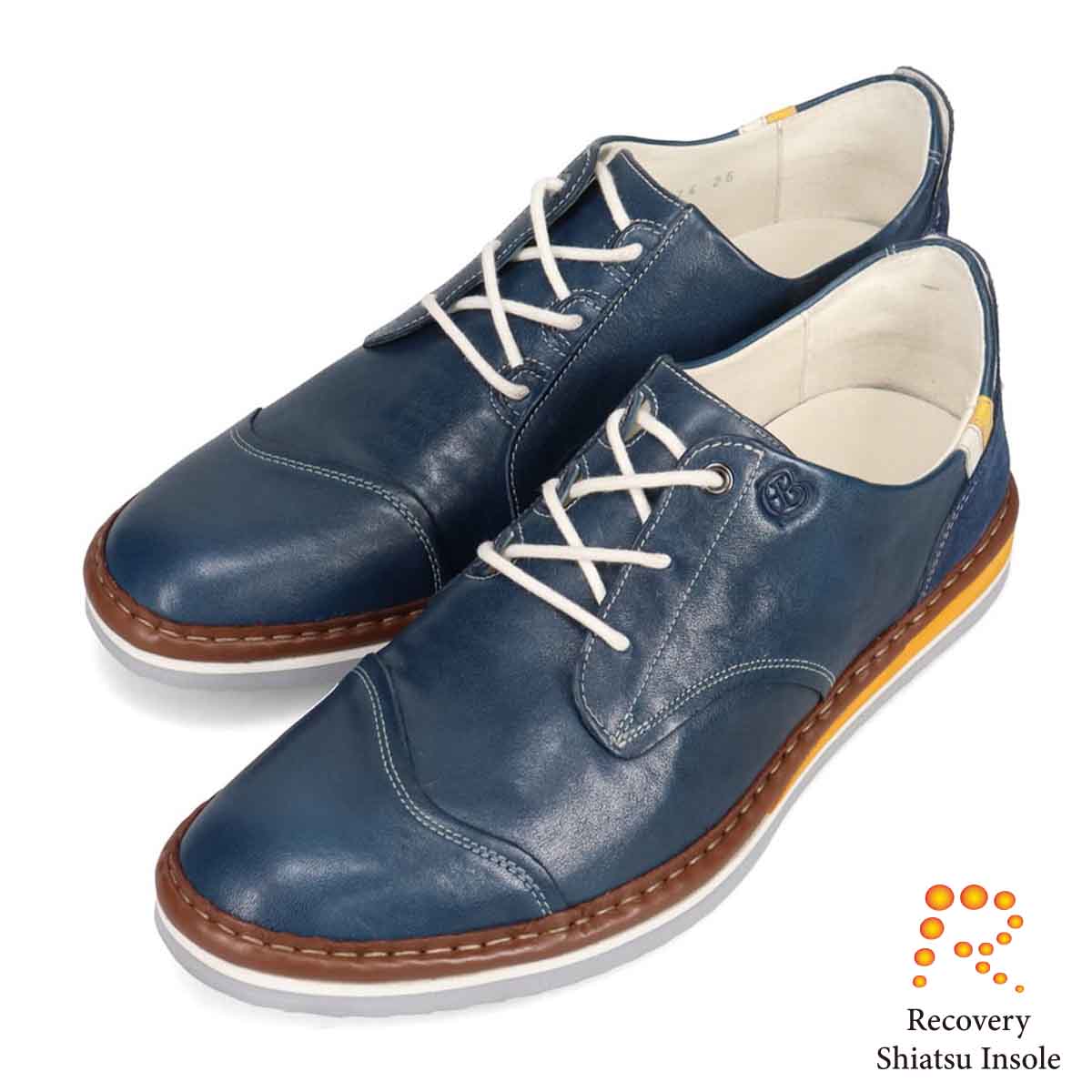 ランバンオンブルー LANVIN en Bleu 「Recovery Shiatsu Insole」搭載で指圧効果により血行を115％促進。LANVIN en Bleu　レースアップ カジュアルシューズ  86474R NAVY 25.0