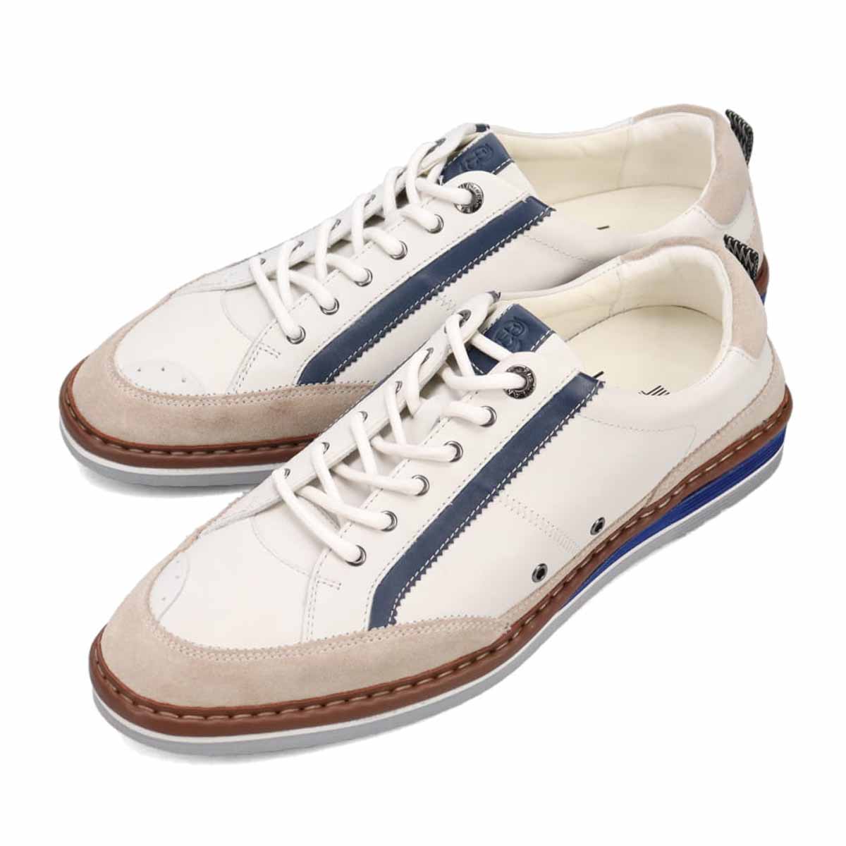 ランバンオンブルー LANVIN en Bleu  サイドラインレースアップスニーカー 86533 WHITE 25.0