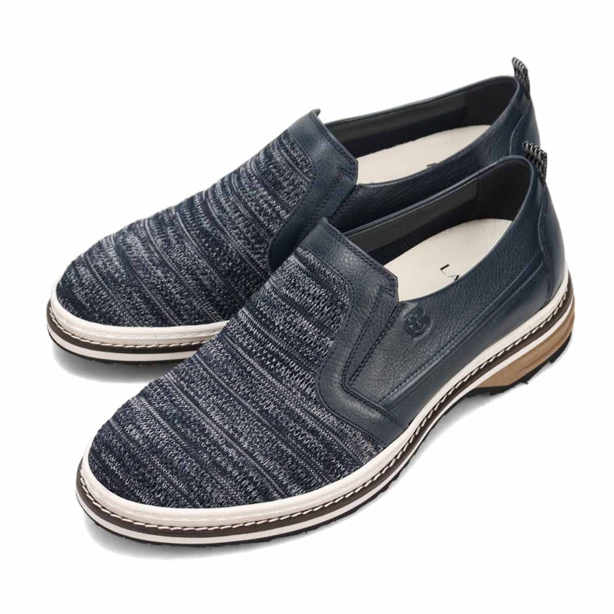 ランバンオンブルー LANVIN en Bleu  ニットスニーカーコンビネーションスリッポンシューズ 86538 NAVY 25.0