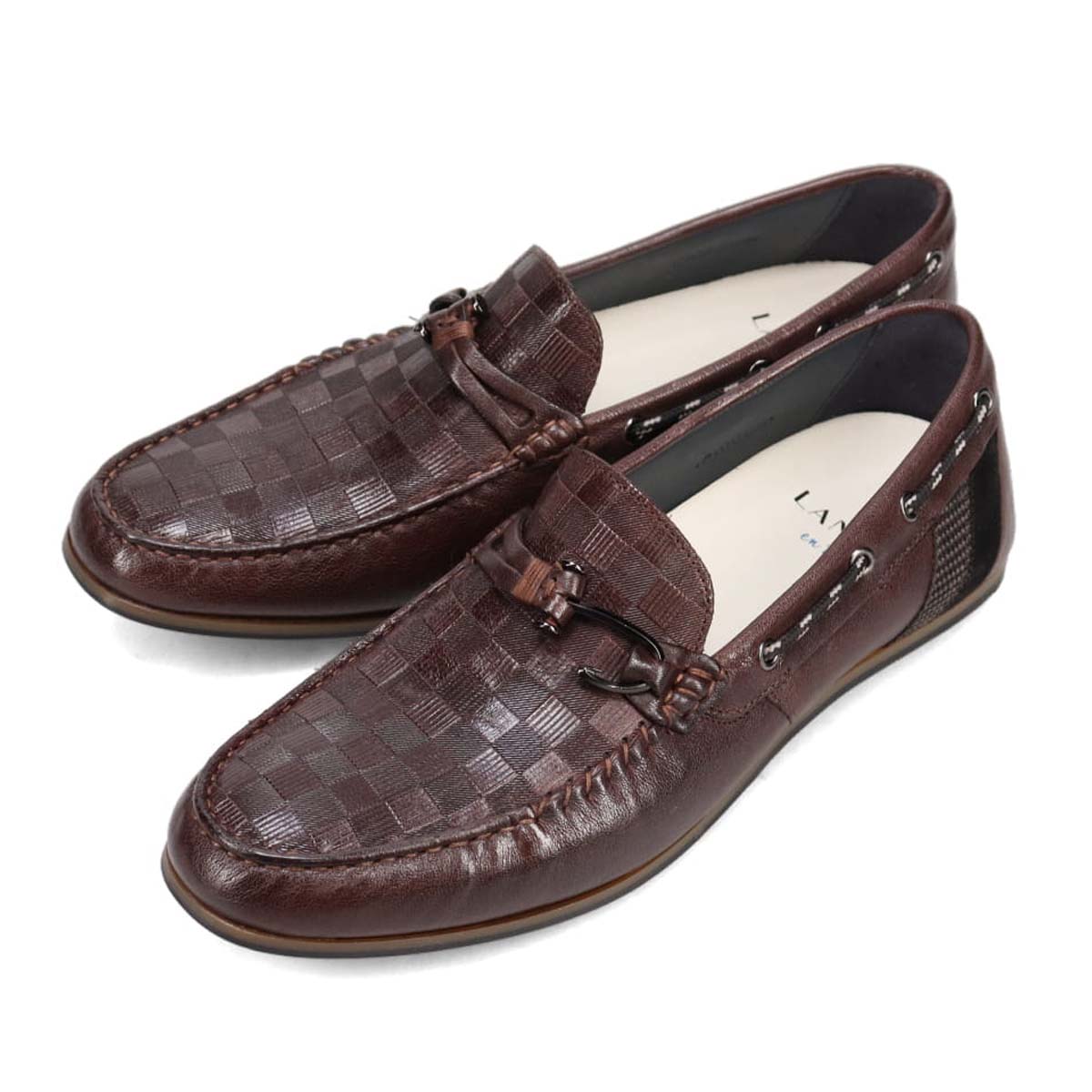 ランバンオンブルー LANVIN en Bleu  フィッシングホックドライビングシューズ　86561 D-BROWN 25.0