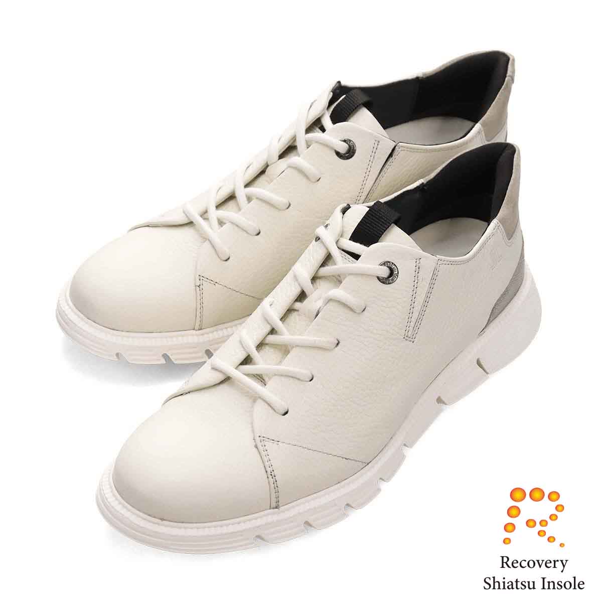 ランバンオンブルー LANVIN en Bleu 「Recovery Shiatsu Insole」搭載で指圧効果により血行を115％促進。 クイックフィットカジュアルレザースニーカー　86579R WHITE 25.0