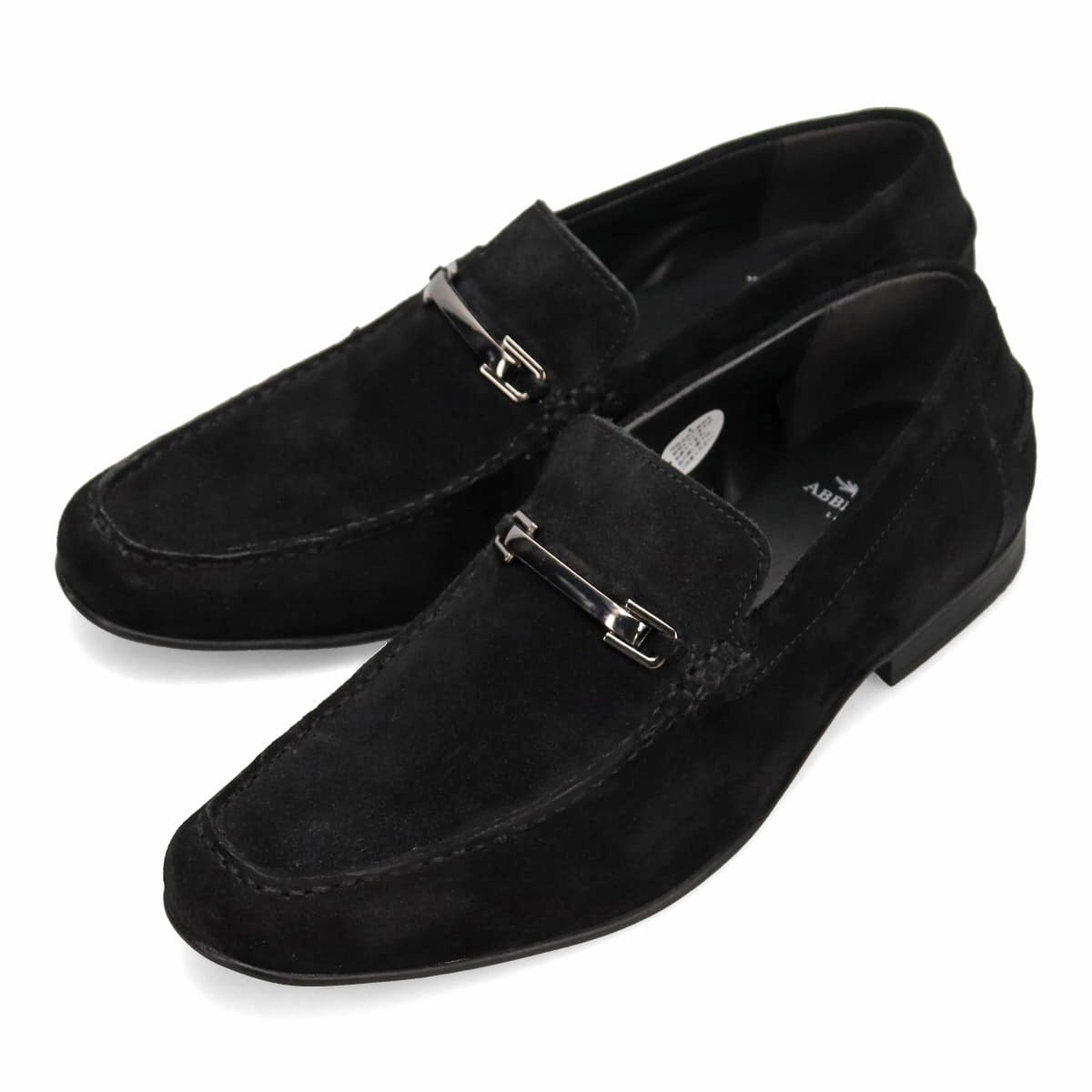 アビーロード ABBEY ROAD ビット付き スリッポン カジュアルシューズ　AB8103 BLACK-VELOURS 25.0