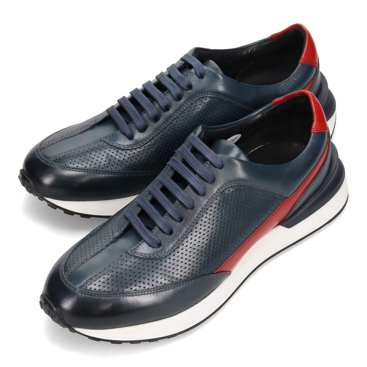 アビーロード ABBEY ROAD レザースニーカー  AB8251 NAVY/RED 25.0