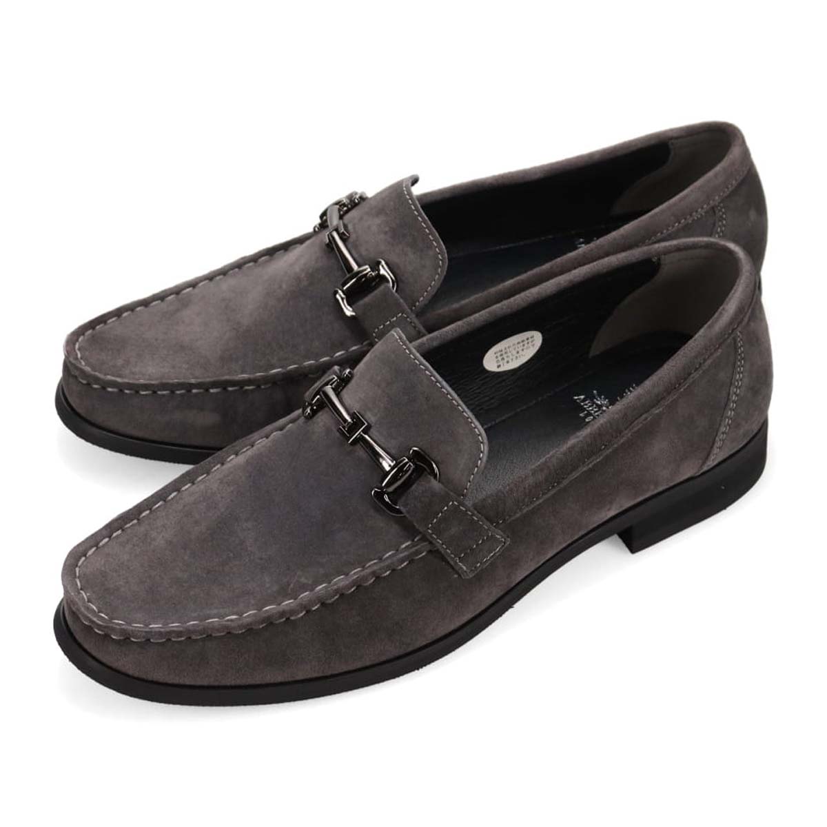 アビーロード ABBEY ROAD ビット金具付きスリッポンビジカジシューズ　AB9513 GRAY-SILKY 25.0