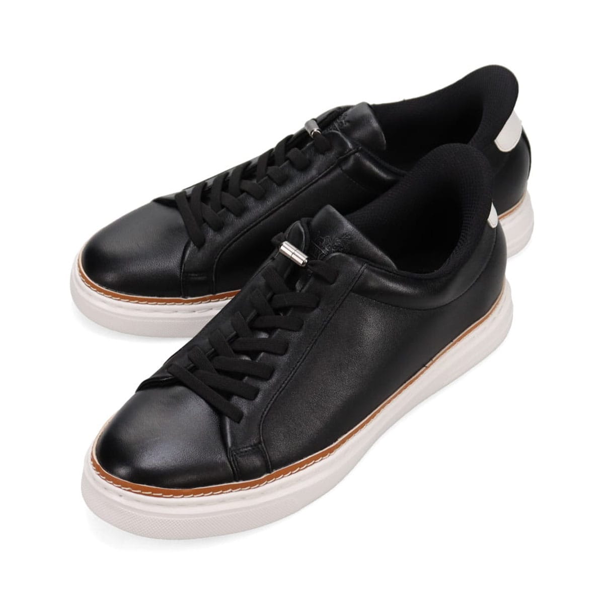 ビークラシック BEE CLASSIC　クイックフィット レザースニーカー　CB6050 BLACK/WHITE 25.0