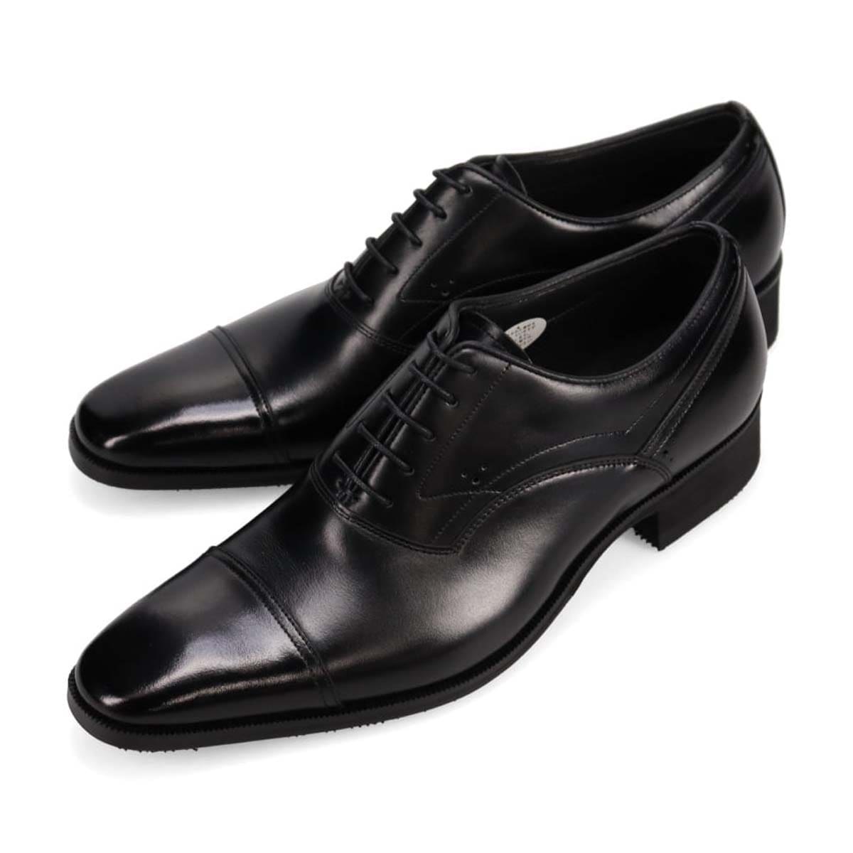 モデロ MODELLO 4ｃｍ４時間防水 内羽根ストレートチップドレスシューズ　DM1607H BLACK 25.0