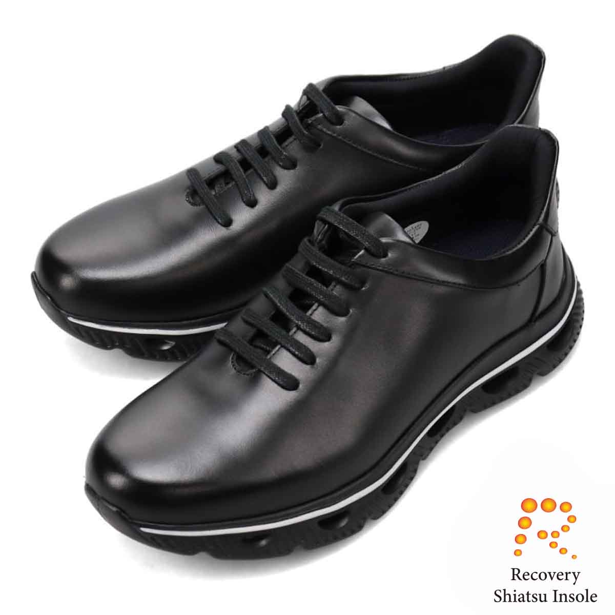 モデロ MODELLO 「Recovery Shiatsu Insole」搭載で指圧効果により血行をよくする。 レザースニーカー　DM3342R BLACK 25.0