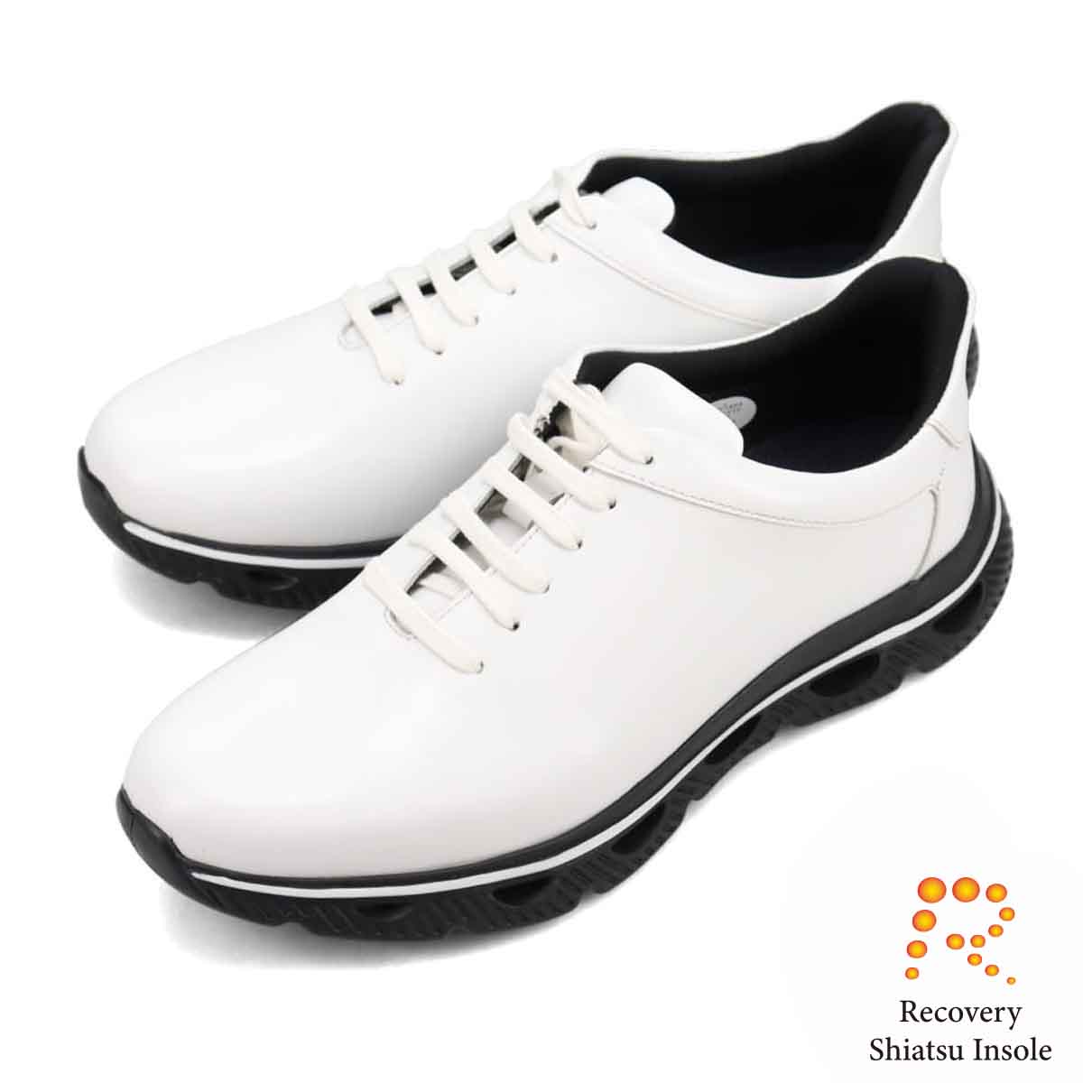 モデロ MODELLO 「Recovery Shiatsu Insole」搭載で指圧効果により血行をよくする。 レザースニーカー　DM3342R WHITE 25.0