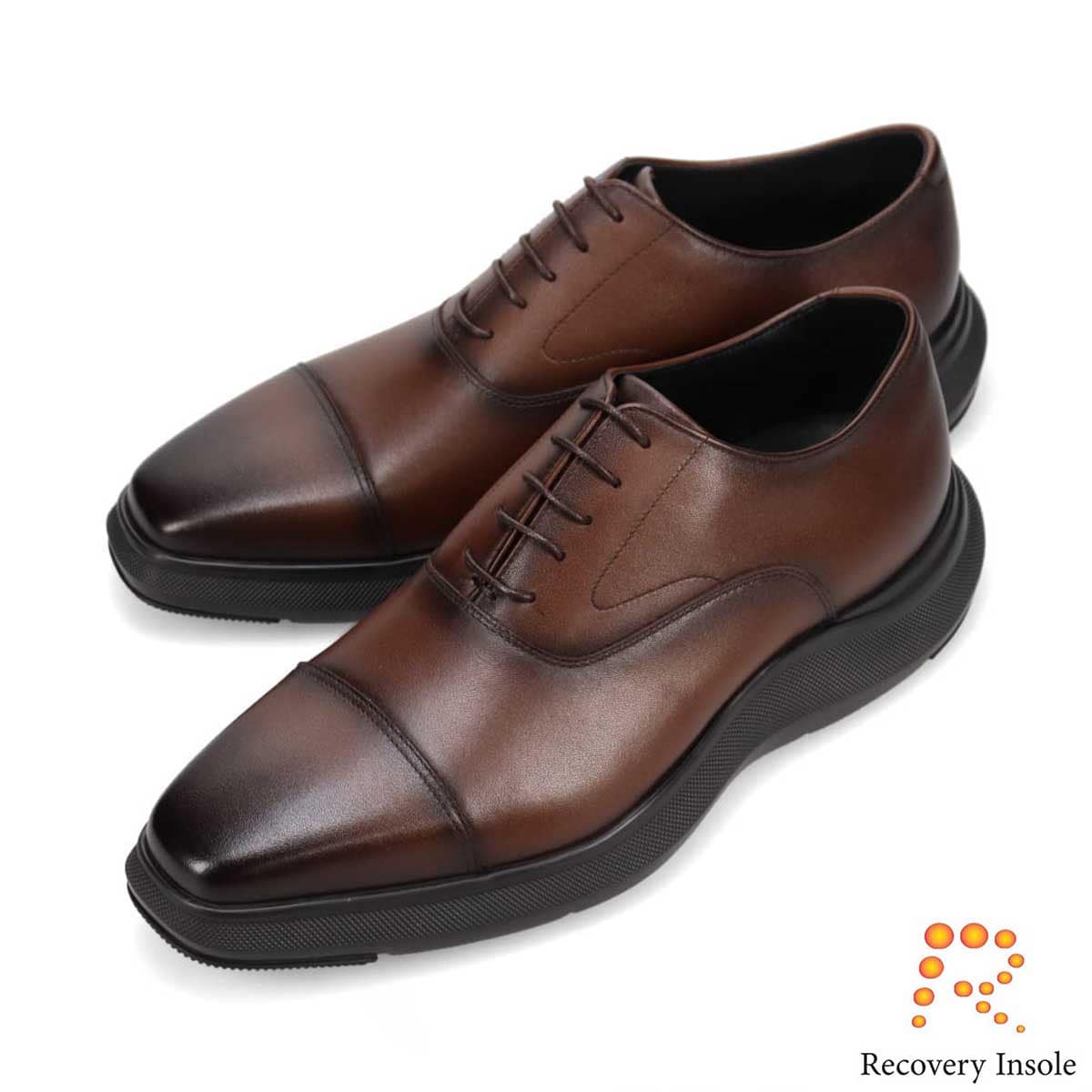 モデロ MODELLO 「リカバリーインソール」搭載で指圧効果により血行を115％促進。内羽根ストレートチップドレスカジュアルシューズ　DM3351R BROWN 25.0