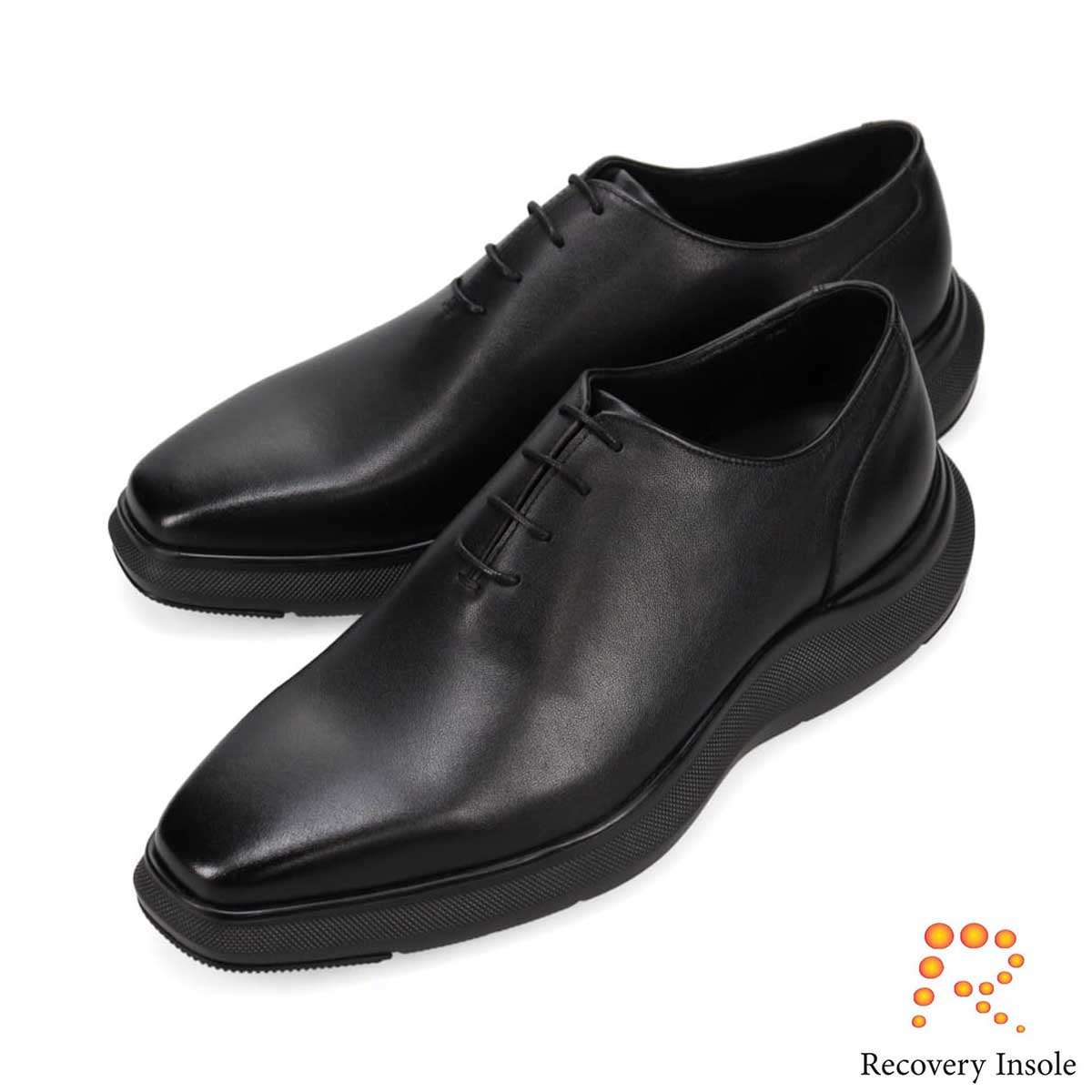 モデロ MODELLO 「リカバリーインソール」搭載で指圧効果により血行を115％促進。ホールカットドレスカジュアルシューズ　DM3352R BLACK 25.0