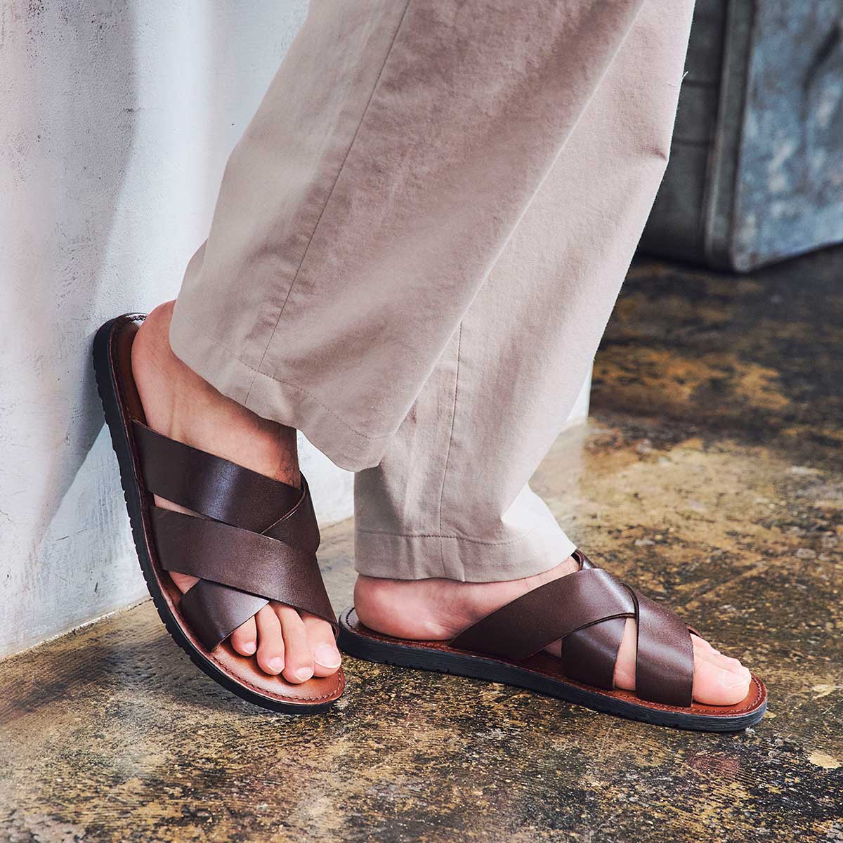 モデロ MODELLO レザーサンダル　DM5316 D-BROWN M(25.0～25.5cm)