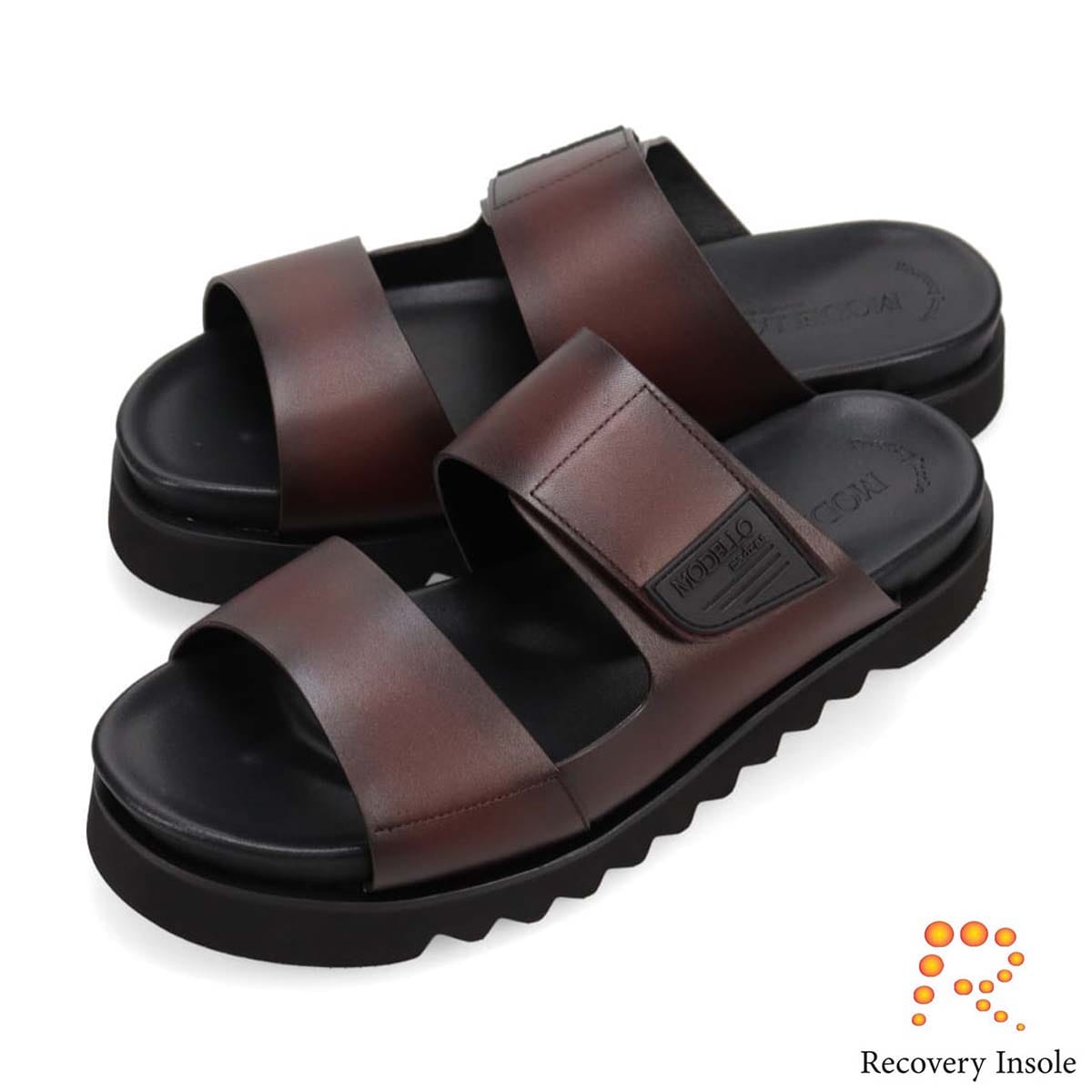 モデロ MODELLO 「リカバリーインソール」搭載で指圧効果により血行を115％促進。Recovery厚底サンダル　DM5320R D-BROWN M