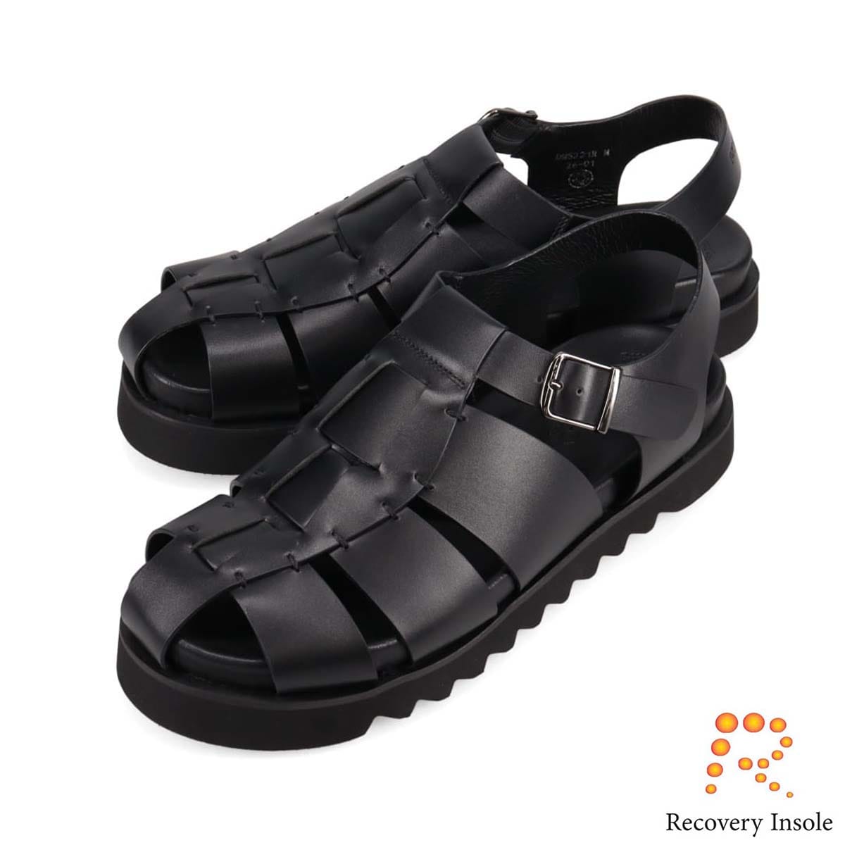 モデロ MODELLO 「リカバリーインソール」搭載で指圧効果により血行を115％促進。Recovery厚底サンダル　DM5321R BLACK M