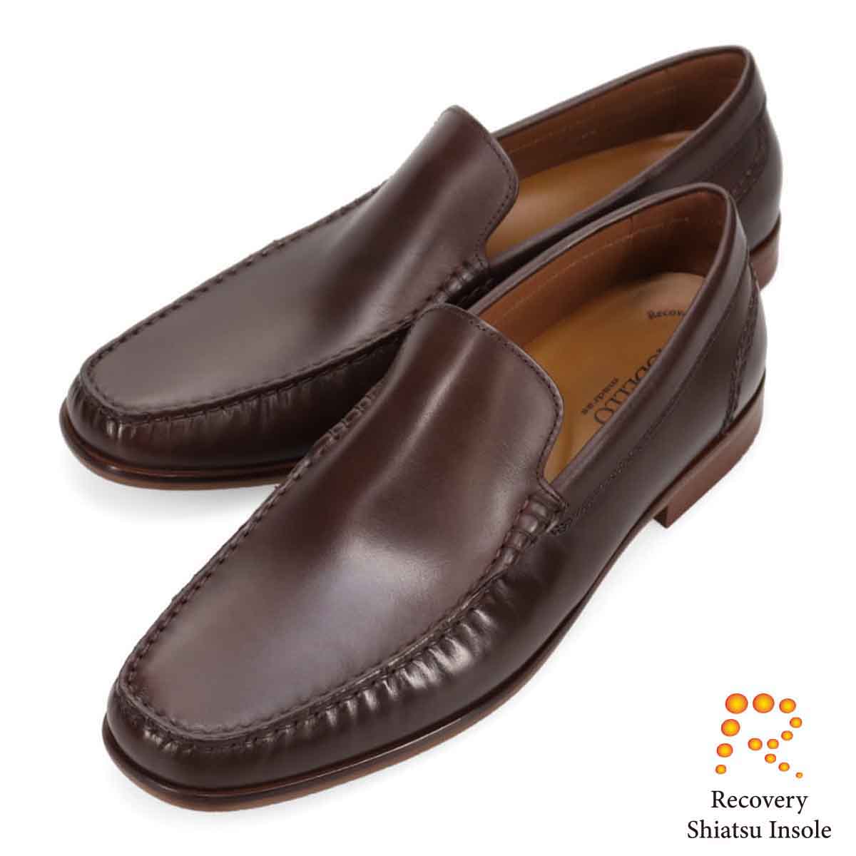 モデロ MODELLO 「Recovery Shiatsu Insole」搭載で指圧効果により血行をよくする。 ユーチップ スリッポンドレスシューズ　DM5515R D-BROWN 25.0