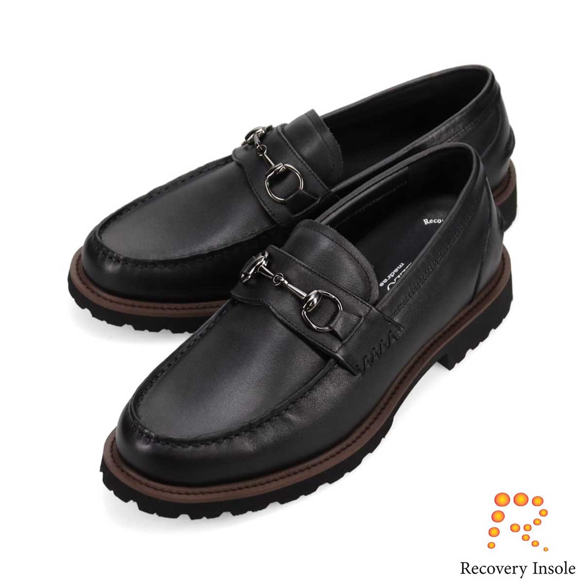 モデロ MODELLO 「リカバリーインソール」搭載で指圧効果により血行を115％促進。Recoveryビットローファー　DM5516R BLACK 25.0