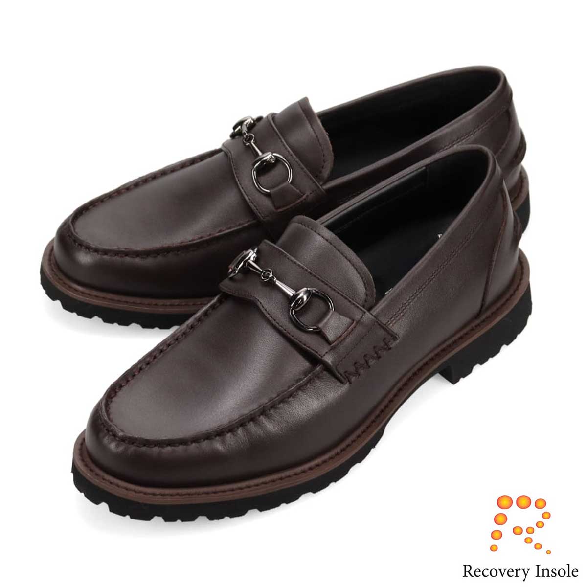 モデロ MODELLO 「リカバリーインソール」搭載で指圧効果により血行を115％促進。Recoveryビットローファー　DM5516R D-BROWN 25.0