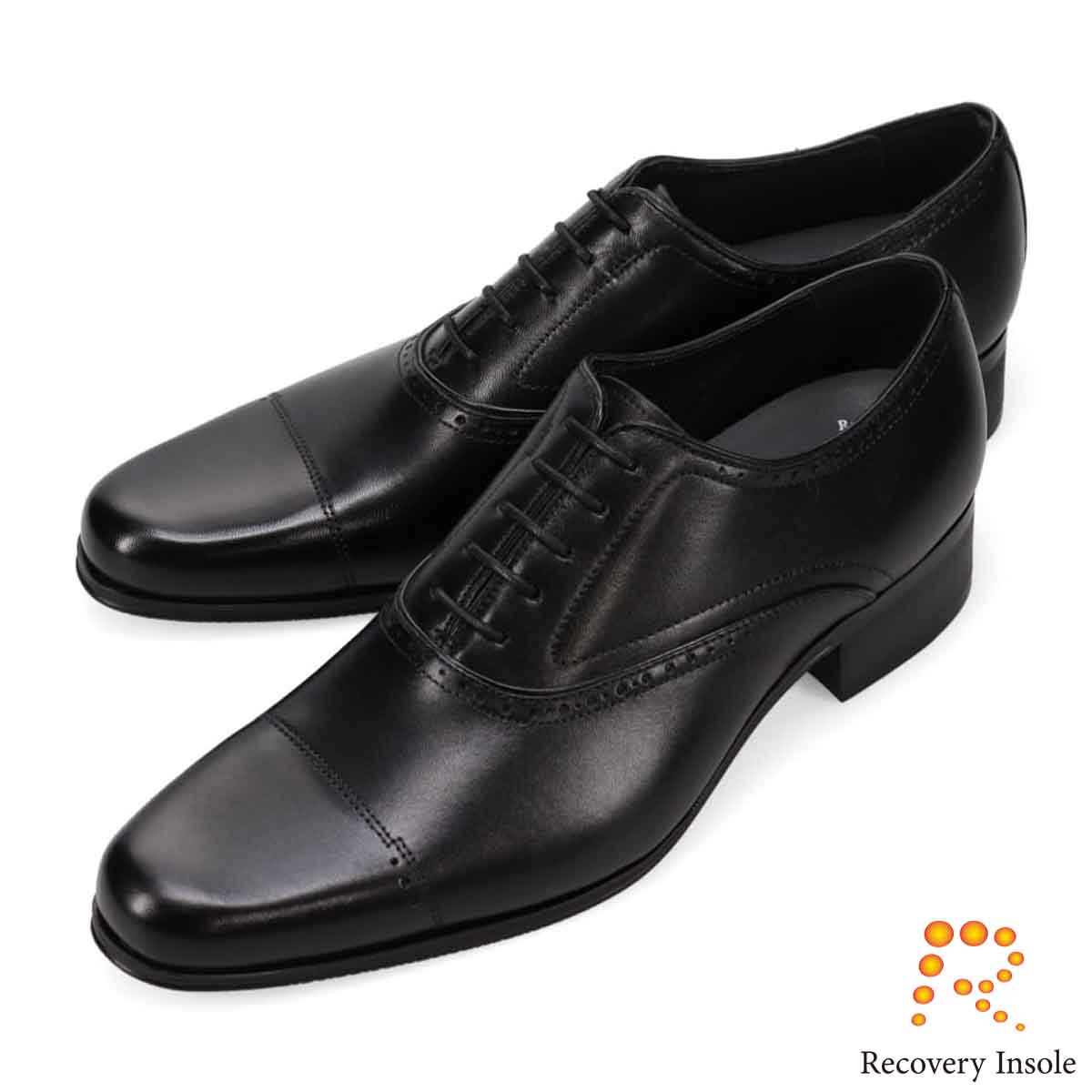 モデロ MODELLO 「リカバリーインソール」搭載で指圧効果により血行を115％促進。内羽根ストレートチップ ドレスシューズ　DM5527XR BLACK 25.0