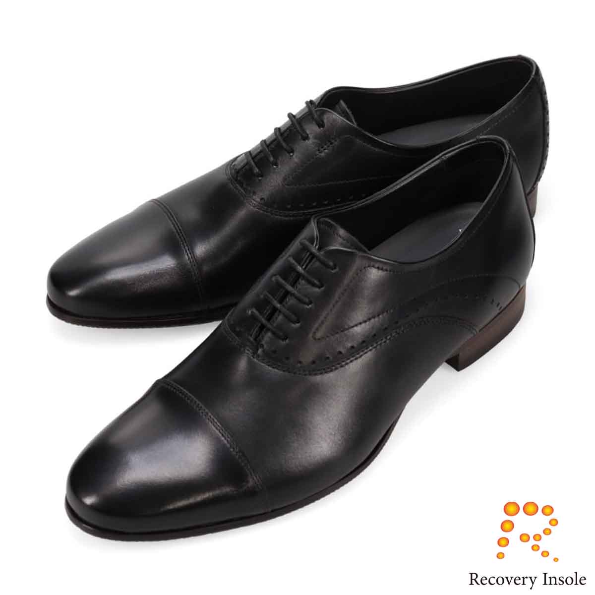 モデロ MODELLO 「リカバリーインソール」搭載で指圧効果により血行を115％促進。内羽根ストレートチップ ドレスシューズ　DM5528XR BLACK 25.0