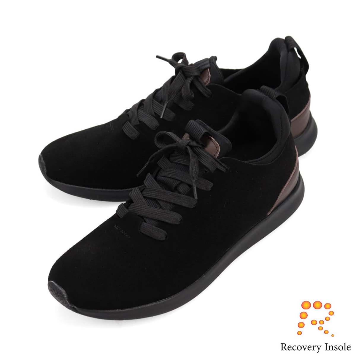 モデロ MODELLO 「リカバリーインソール」搭載で指圧効果により血行を115％促進。 軽快な履き心地を提供する フィット感が抜群なスニーカー　DM6516R BLACK-SILKY M(25.0～25.5cm)