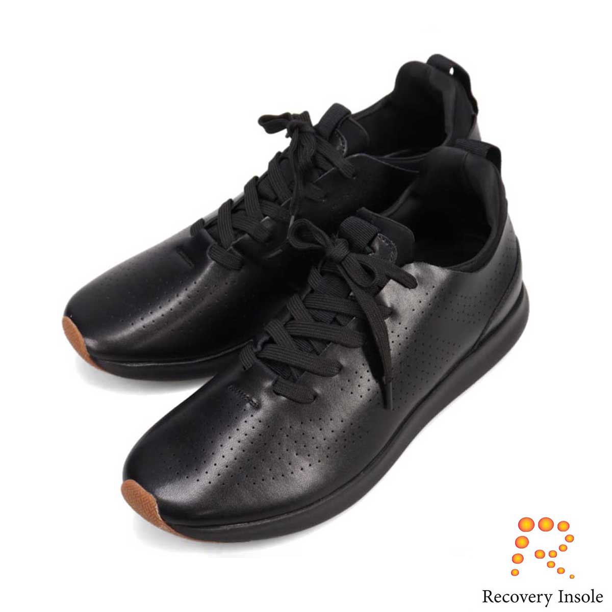 モデロ MODELLO 「リカバリーインソール」搭載で指圧効果により血行を115％促進。レースアップカジュアルシューズ　DM6517R BLACK M(25.0～25.5cm)