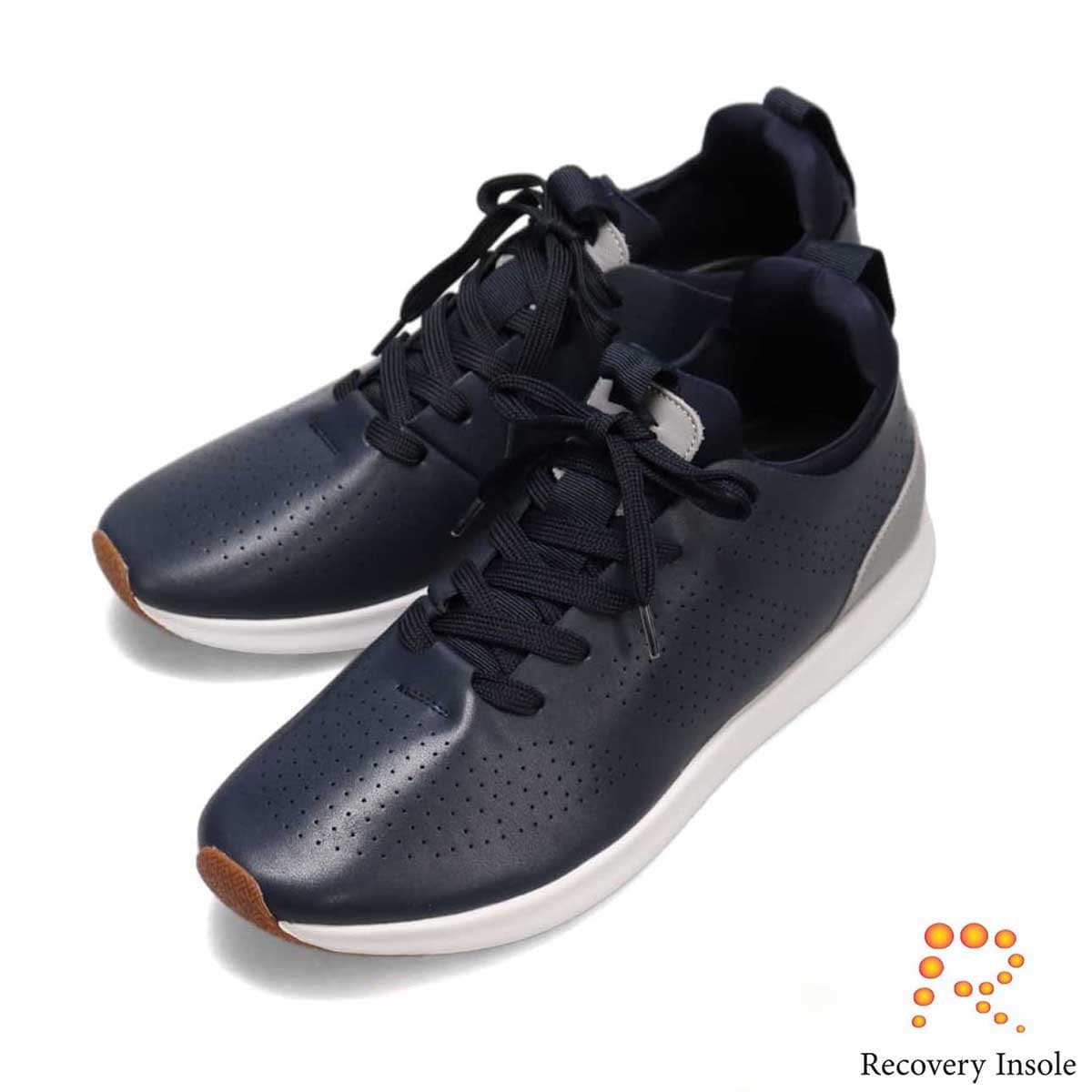 モデロ MODELLO 「リカバリーインソール」搭載で指圧効果により血行を115％促進。レースアップカジュアルシューズ　DM6517R NAVY M(25.0～25.5cm)