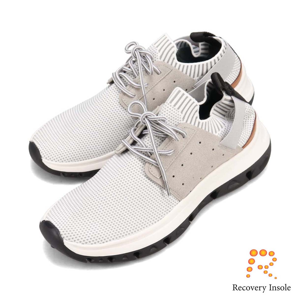 モデロ MODELLO 「リカバリーインソール」搭載で指圧効果により血行を115％促進。 レースアップカジュアルスニーカー　DM6522R WHITE/L-GRAY M(25.0～25.5cm)