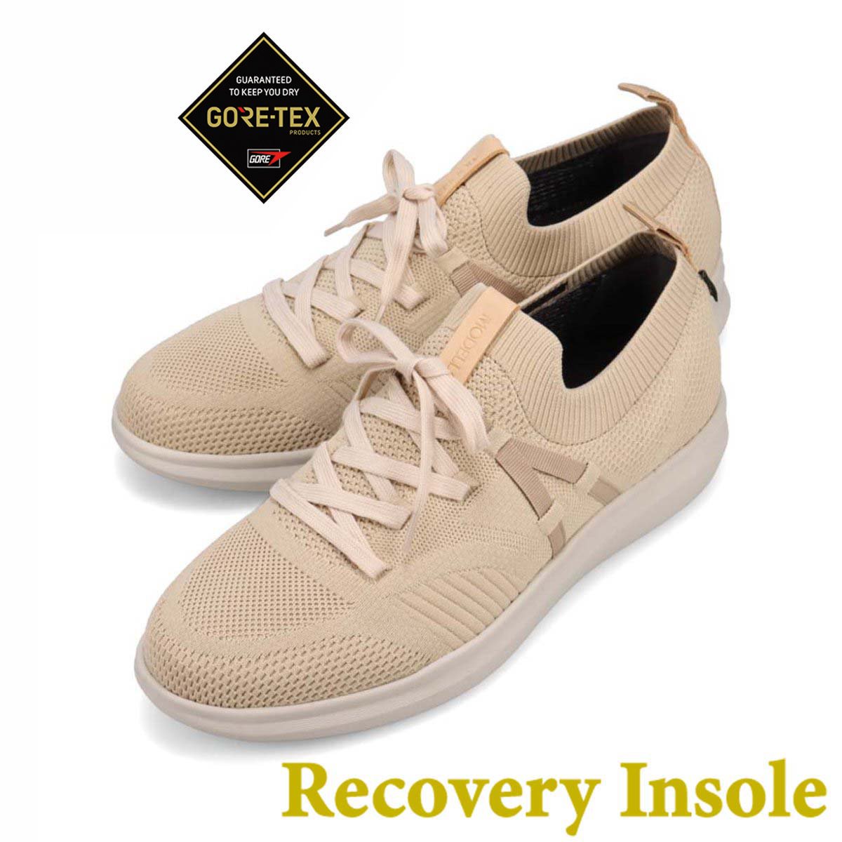 【GORE-TEX】モデロ MODELLO カジュアルニットスニーカー　DM6525GR BEIGE 25.0