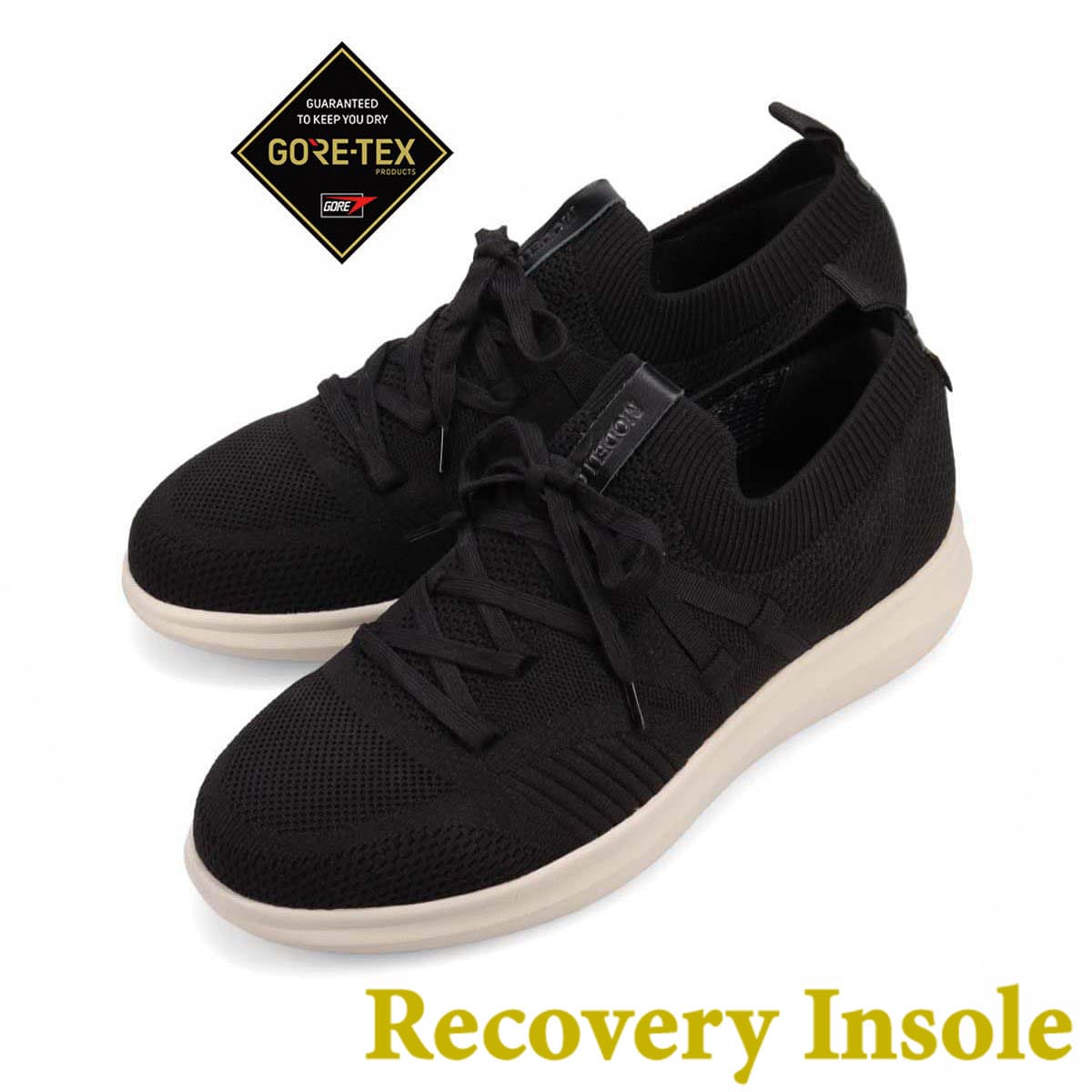 【GORE-TEX】モデロ MODELLO カジュアルニットスニーカー　DM6525GR BLACK 25.0