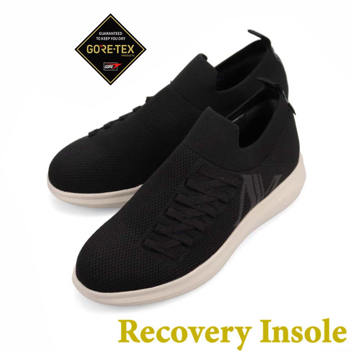 【GORE-TEX】モデロ MODELLO カジュアルニットスニーカー　DM6526GR BLACK 25.0