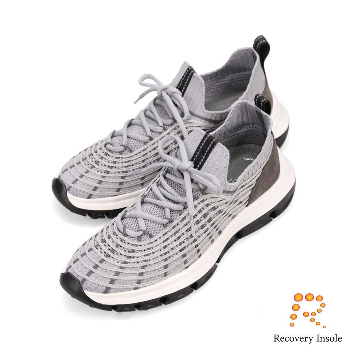 モデロ MODELLO 「リカバリーインソール」搭載で指圧効果により血行を115％促進。Recoveryメッシュニットスニーカー　DM6528R GRAY M