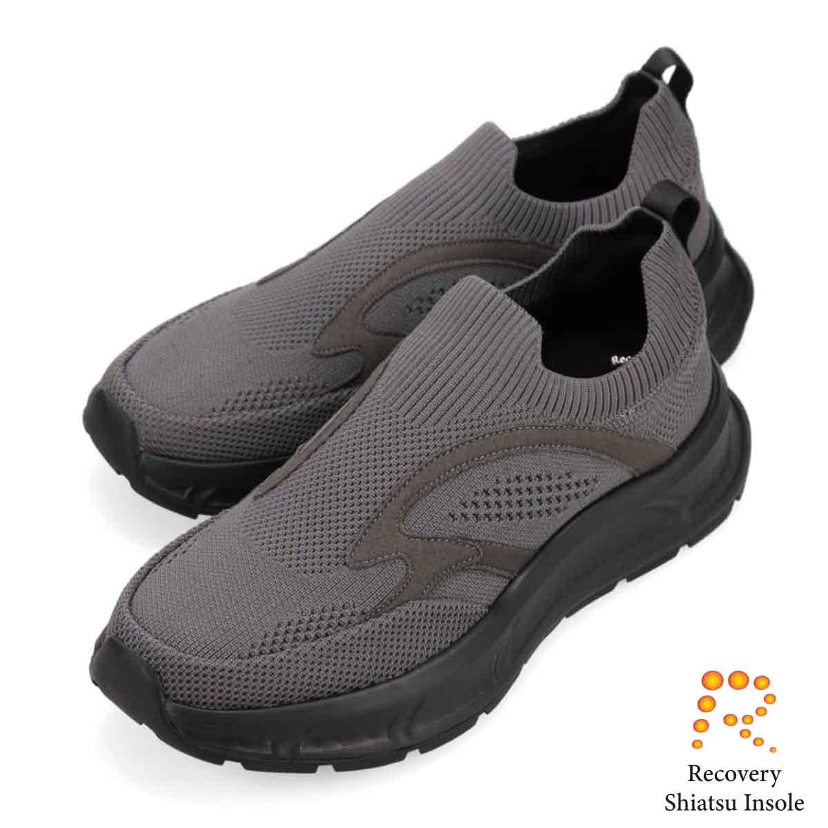 モデロ MODELLO 「Recovery Shiatsu Insole」搭載で指圧効果により血行をよくする。厚底ニット スリッポンスニーカー　DM6531R D-GRAY 25.0