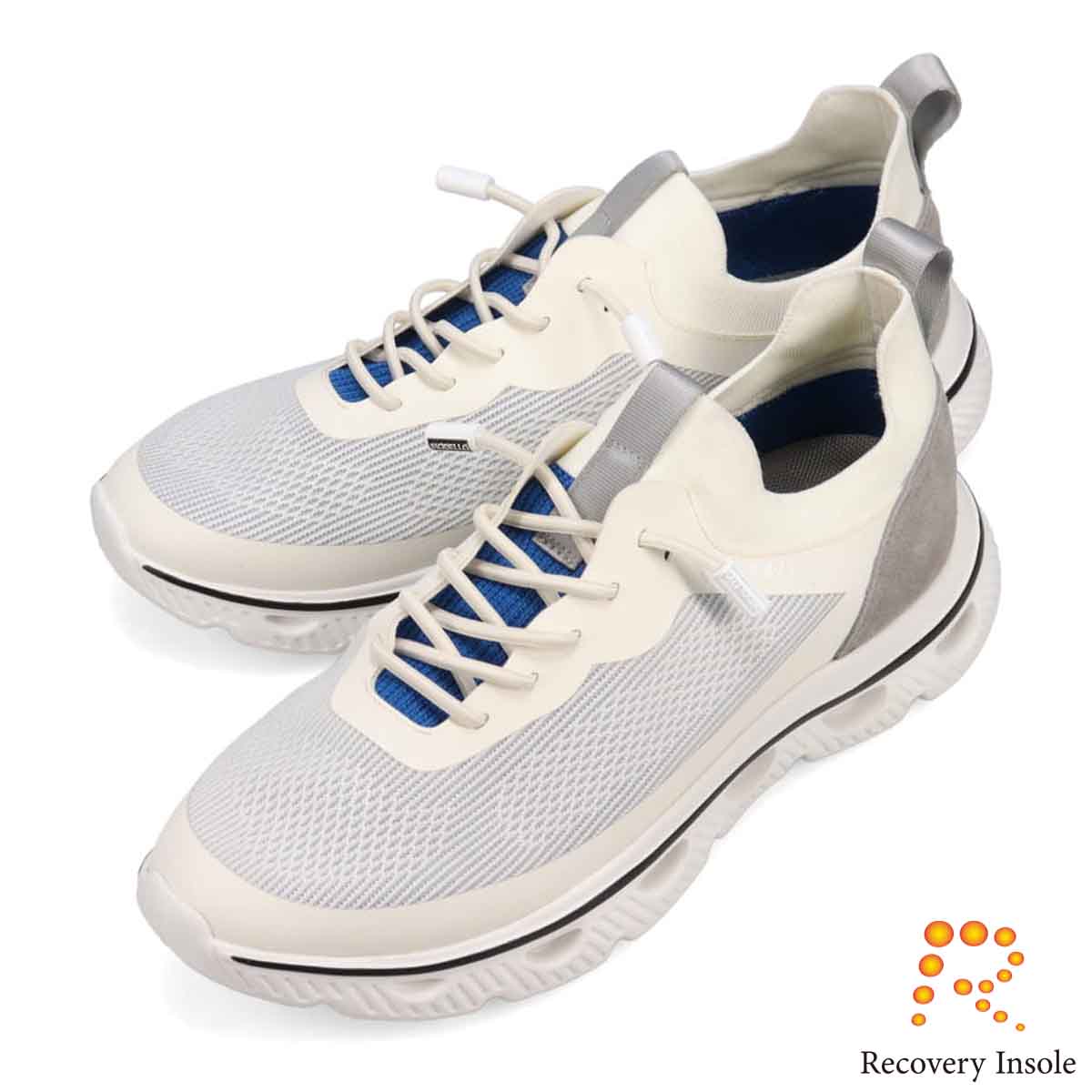 モデロ MODELLO 「リカバリーインソール」搭載で指圧効果により血行を115％促進。Recoveryニットスニーカー　DM6533R WHITE/BLUE M
