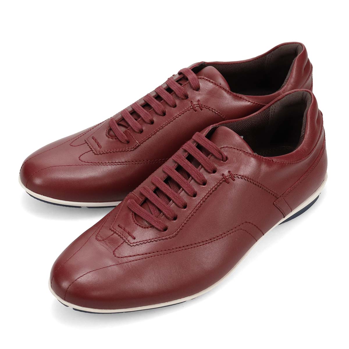【抗菌消臭機能】さまざまなシーンに合わせやすい ドレスレザースニーカー DM6922 BURGUNDY 25.0