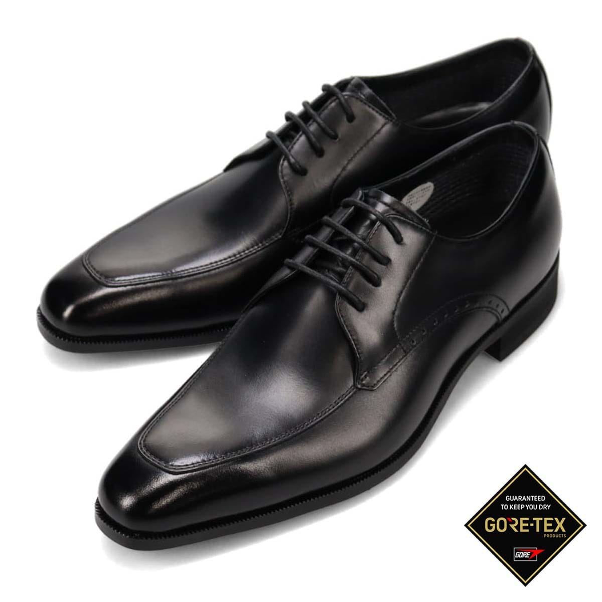 【GORE-TEX】モデロ MODELLO ゴアテックス 高級 スワールモカ 外羽根 ドレスシューズ DM852G BLACK 25.0