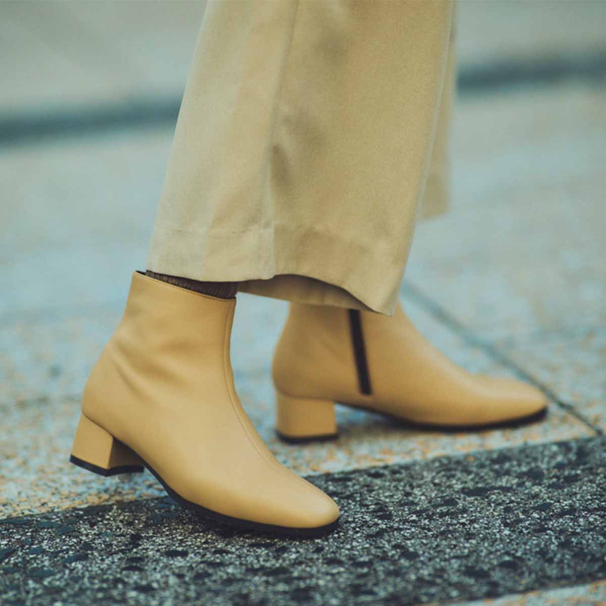 【撥水仕様】MODELLO ソフトレザー ショートブーツ　DML1907 BEIGE 23.0