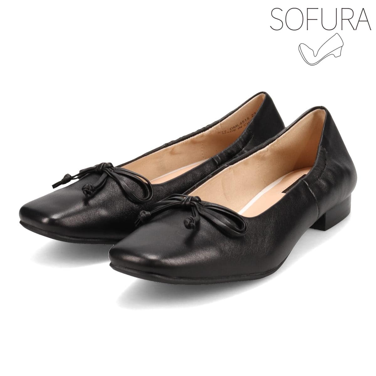 MODELLO 比類ないしなやかさと快適な履き心地が生まれる 人気の『SOFURA』シリーズ  撥水 スクエアトゥ・パンプス　DML4515 BLACK 23.0