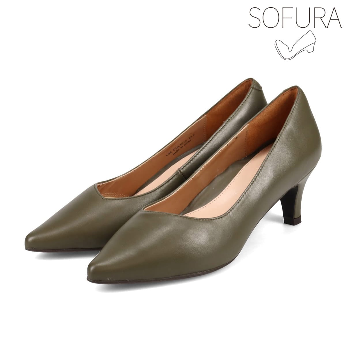 MODELLO 比類ないしなやかさと快適な履き心地が生まれる 『SOFURA』 ポインテッドトゥ・パンプス　DML4519 KHAKI 23.0