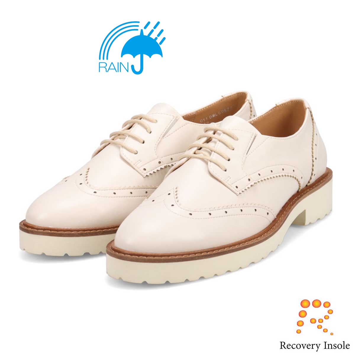 モデロ MODELLO 「リカバリーインソール」搭載で指圧効果により血行を115％促進。Recoveryスタンダードオックスフォードシューズ　DML6062R IVORY 23.0