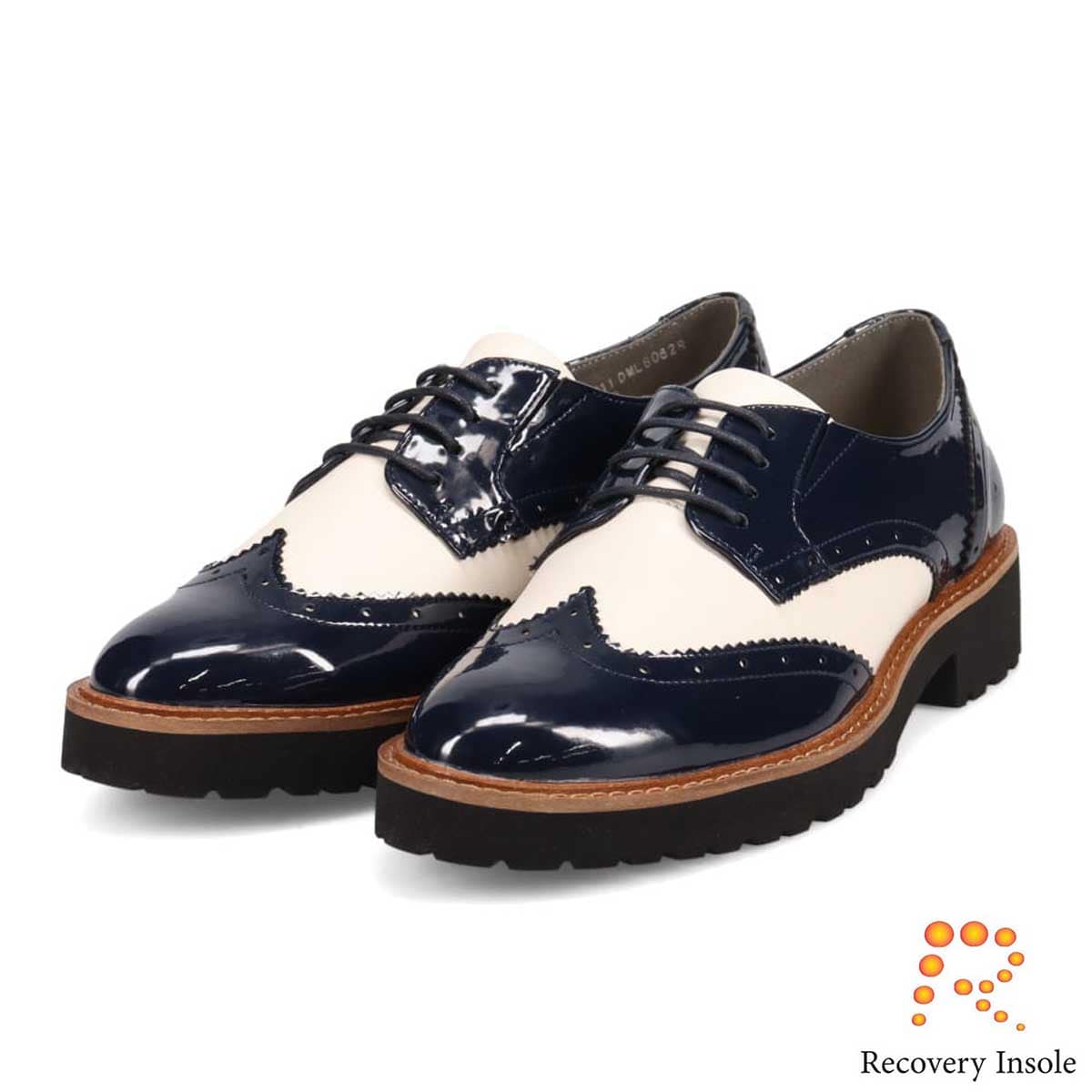 モデロ MODELLO 「リカバリーインソール」搭載で指圧効果により血行を115％促進。Recoveryスタンダードオックスフォードシューズ　DML6062R NAVY/C 23.0