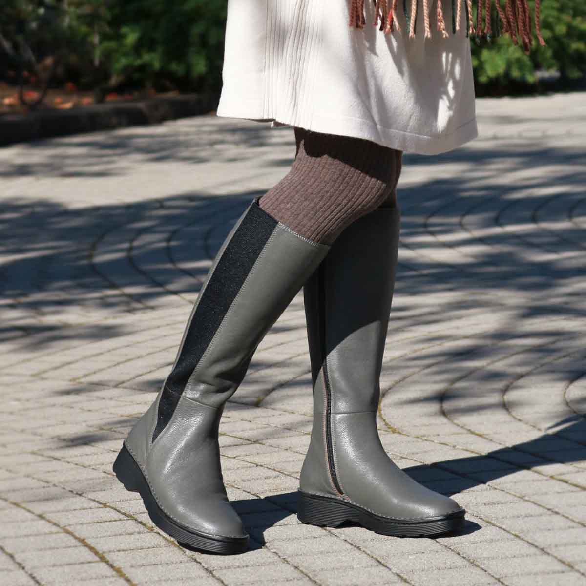 MODELLO ソフトサイドゴア ロングブーツ　DML7132 D-GRAY 23.0