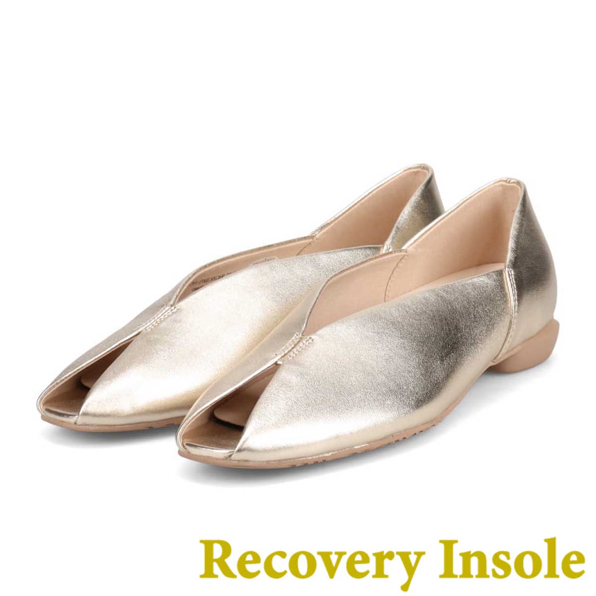 モデロ MODELLO 「リカバリーインソール」搭載で指圧効果により血行を115％促進。Recoveryオープンパンプス　DML8828R GOLD 23.0