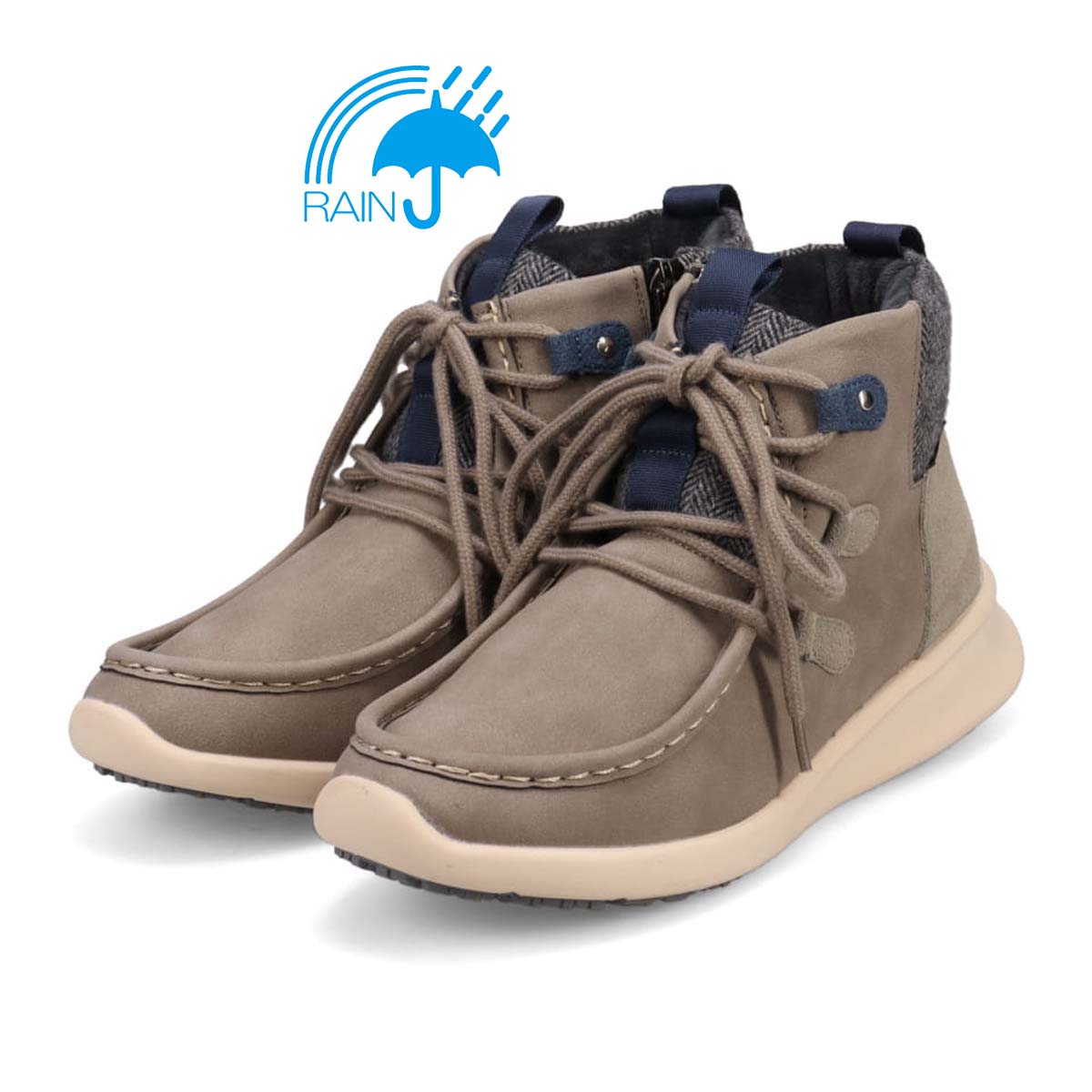 【4cm4時間防水設計】エル スポーツ ELLESPORT BLACK LABELシリーズ　レースアップカジュアルブーツ　ESP12590 GRAY2 23.0