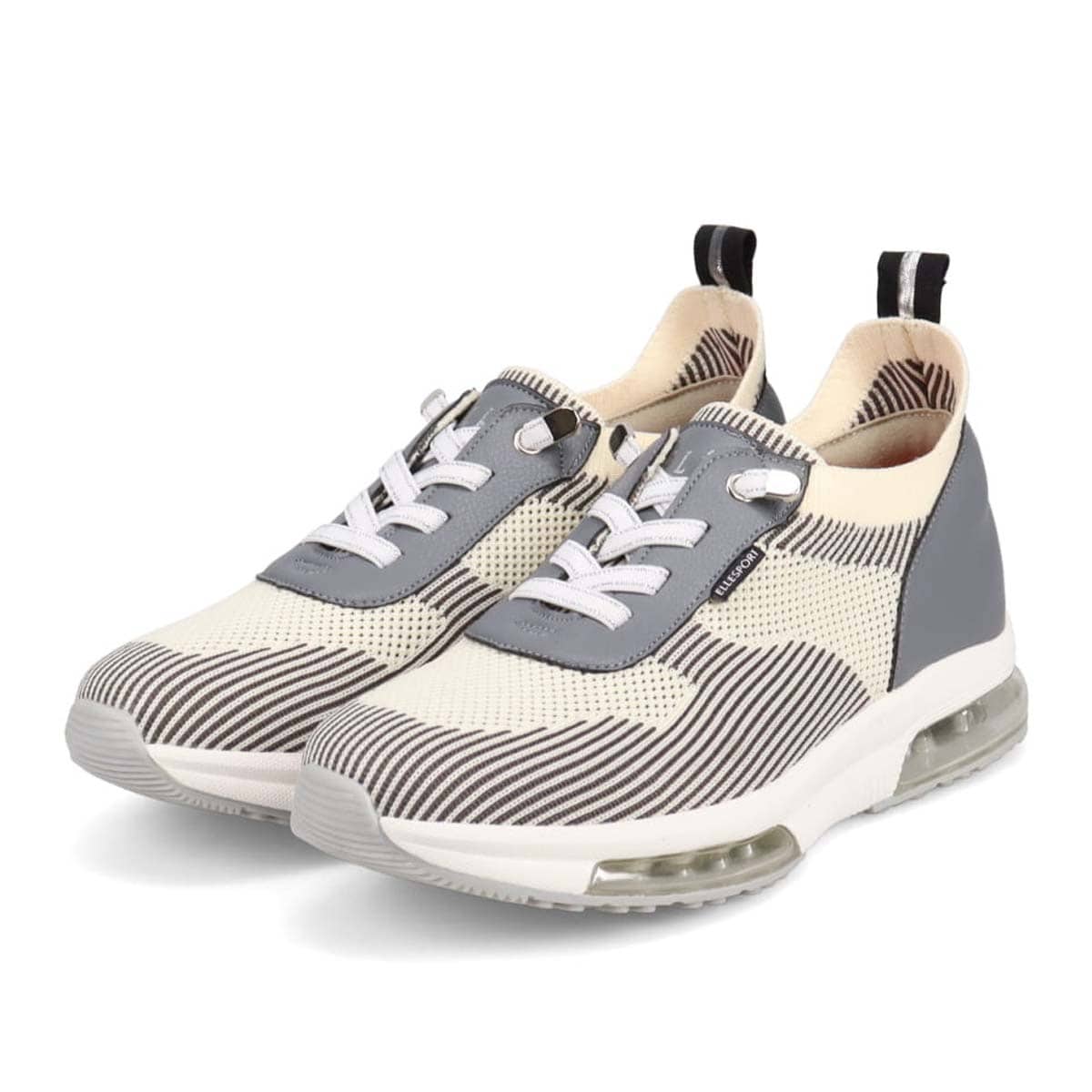 エル スポーツ ELLESPORT ニットスニーカー　ESP12593 GRAY/WHITE 23