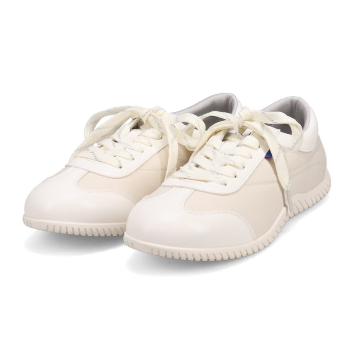 エル スポーツ ELLESPORT ドライビングレースアップスニーカー WHITE-TX 23.0