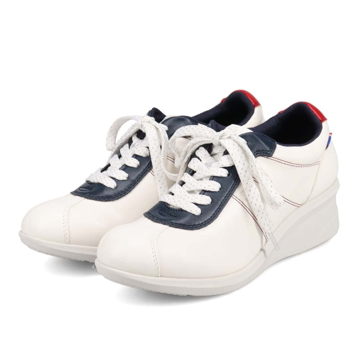 エル スポーツ ELLESPORT レースアップウェッジスニーカー　ESP14707 WHITE-MULTI 23.0