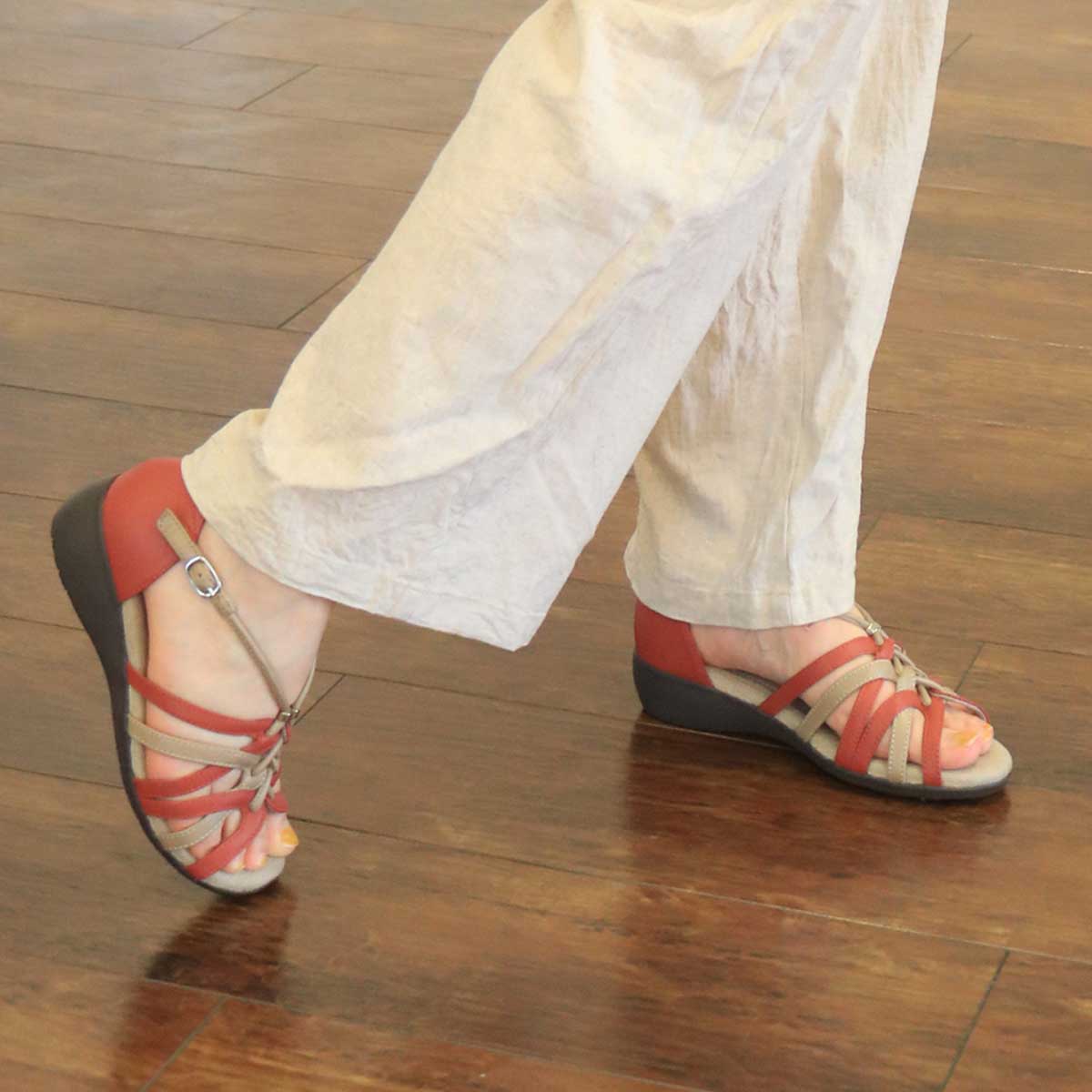 シティ ゴルフ City Golf カカト付きウェッジサンダル GFL20101 RED M　(23.0～23.5)
