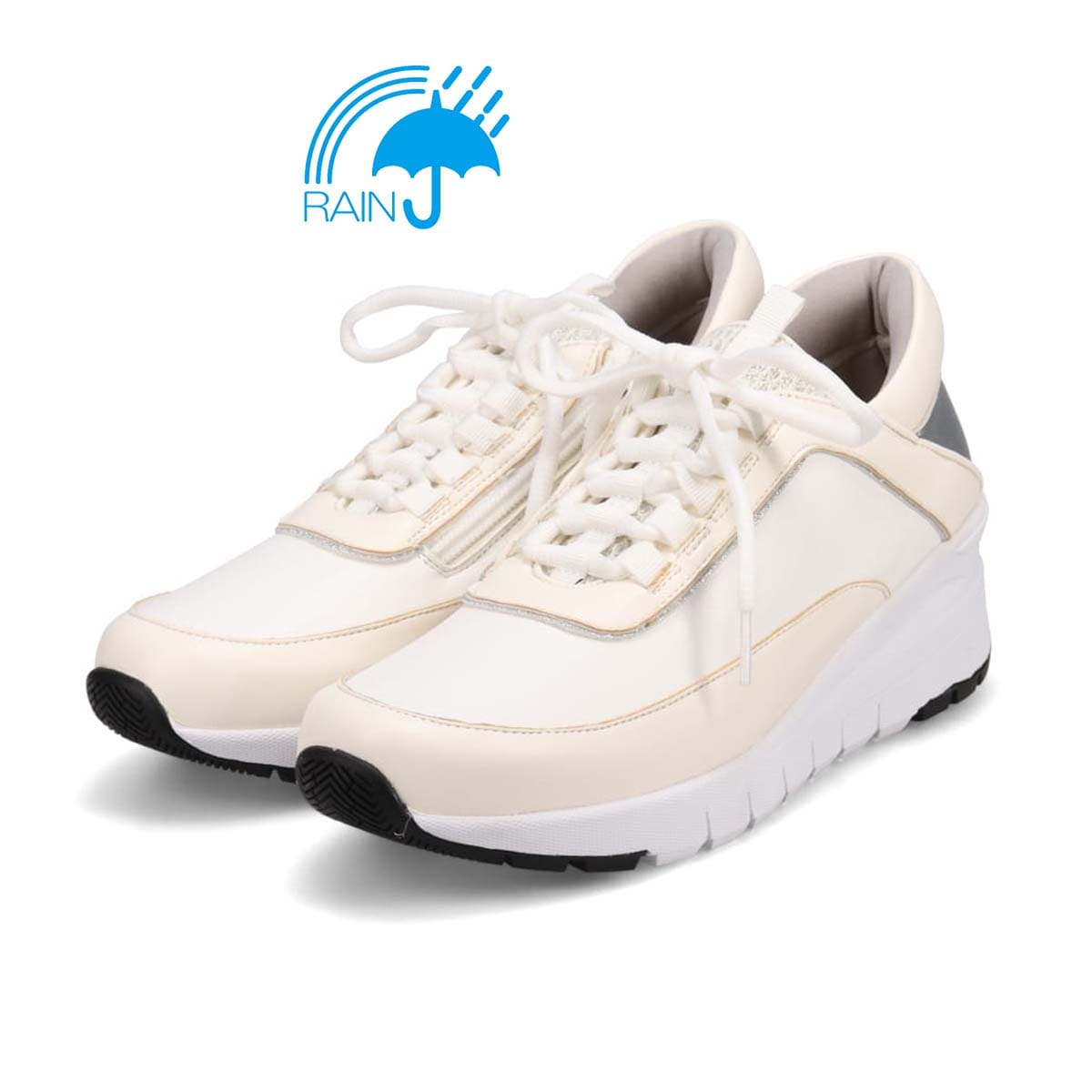 【撥水加工】HIROKO KOSHINO ヒールアップスニーカー  HKL1202 IVORY/C 23.0